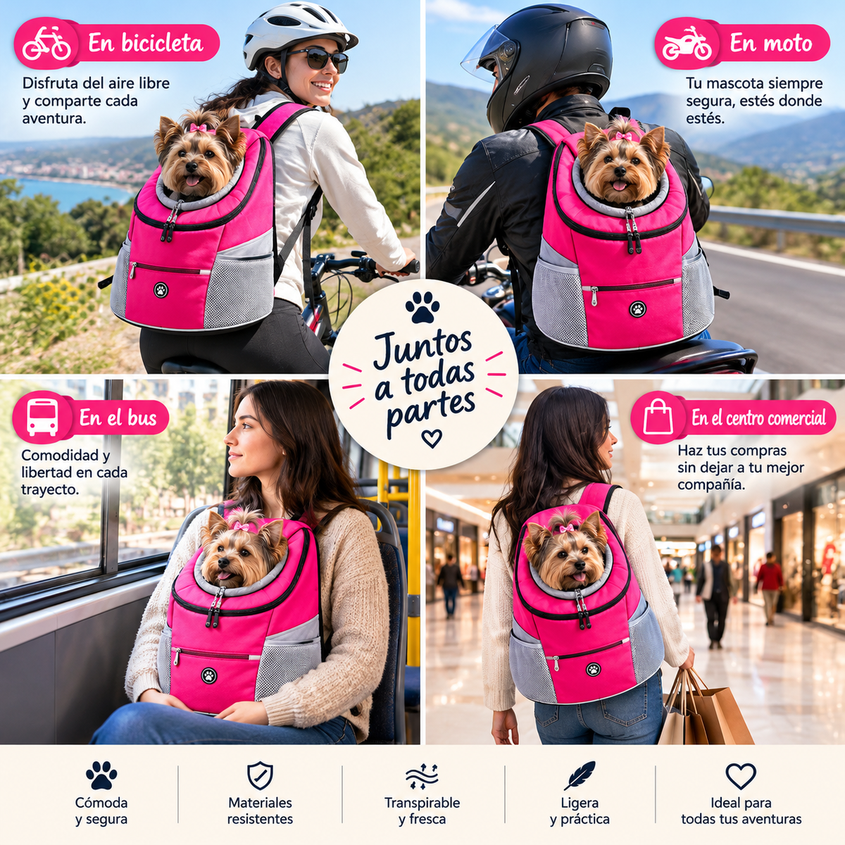 Mochila para trasportar a tu peludito  🐶🎒